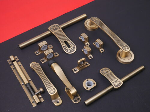 Sun Dial Brass Doorkit
