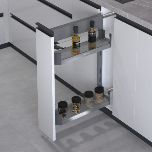 Bottle Pull-Out Glass Basket