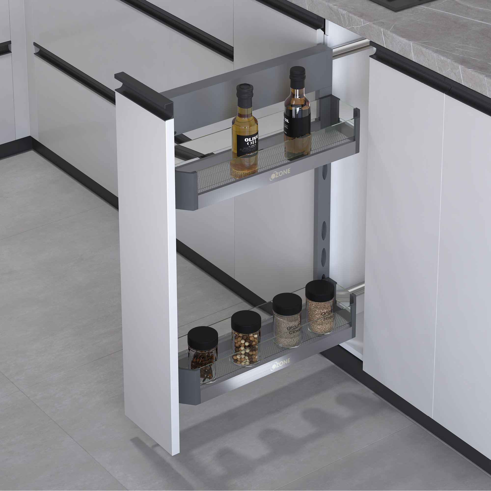 Bottle Pull-Out Glass Basket