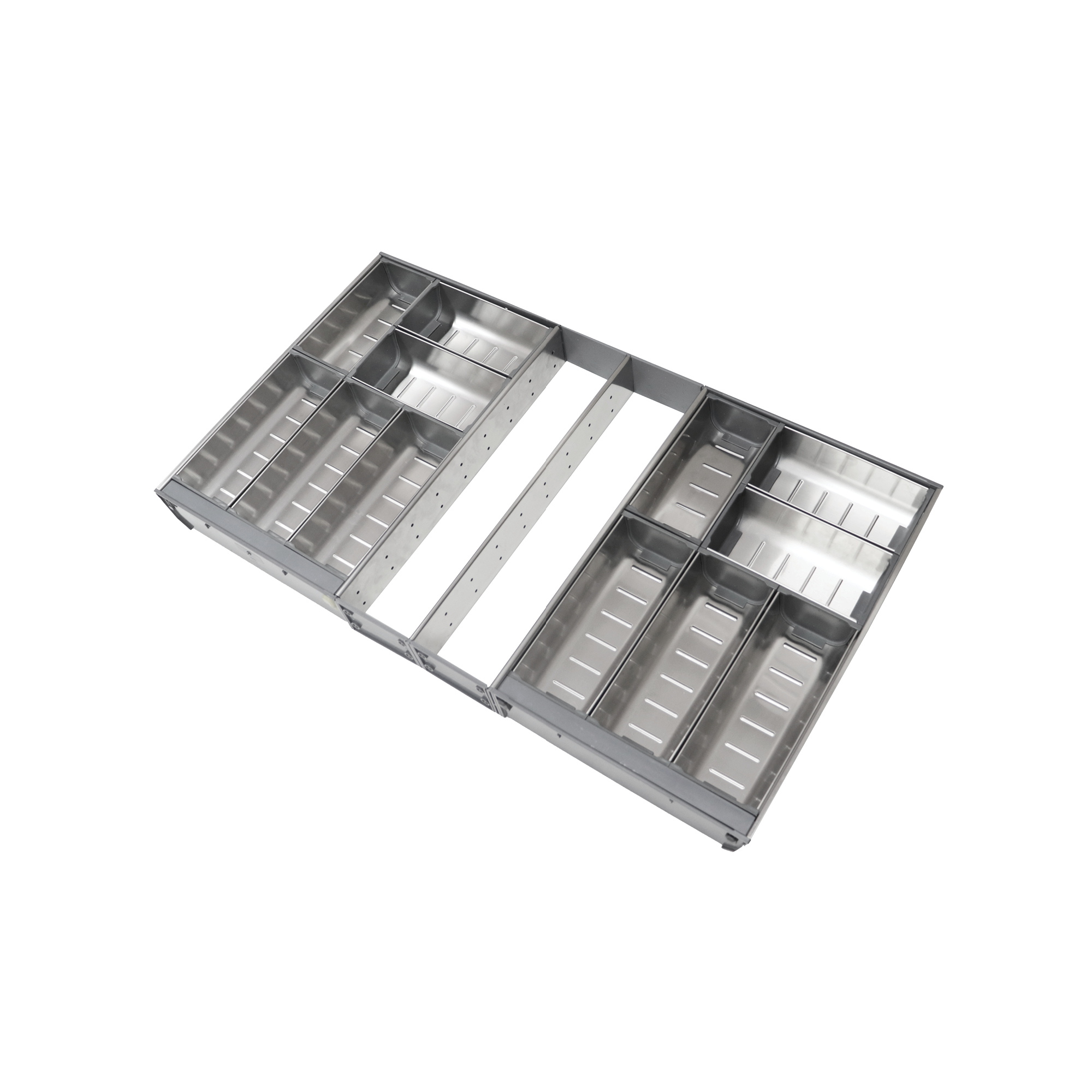 SS Cutlery Tray with CluttFree Organization with Defined Compartments