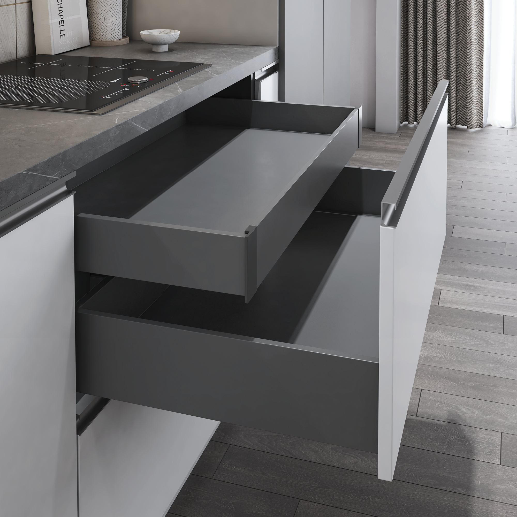 Slim Pro Inner Drawer System with Full-Extension and Soft-Close