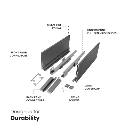 Slim Pro Ergotec Drawer System with Full-Extension and Soft-Close